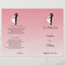 Pink Ombre Silhouette Formal Wedding Program Personalized Flyer