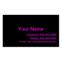 Pink On Black Business Card Templates