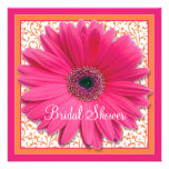 Pink Orange Gerbera Daisy Bridal Shower Invitation