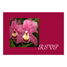 Pink Orchid RSVP cards Personalised Invitations