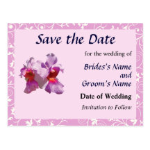 Pink Orchid Save the Date Post Cards