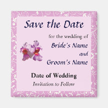 Pink Orchids Save the Date Fridge Magnet