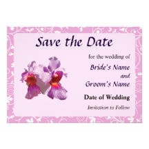 Pink Orchids Save the Date Personalized Announcements