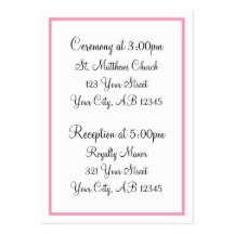 Pink Outline Guest Reference Cards Business Cards