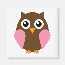 Pink Owl Magnets