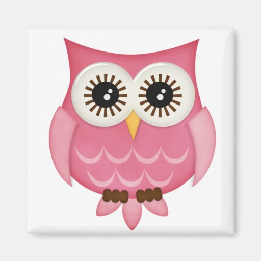 Pink Owls Refrigerator Magnet