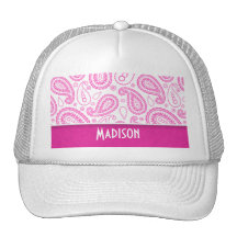 Pink Paisley Pattern Mesh Hats