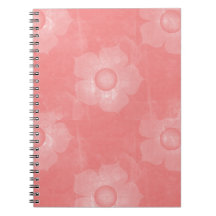 Pink Paper Flowers Spiral Note Books