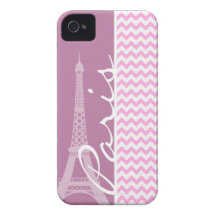 Pink Paris Chevron iPhone 4 Case-Mate Case