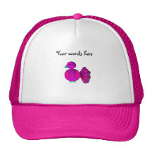 Pink peacock cute mesh hats
