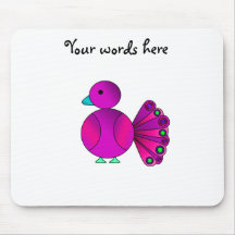 Pink peacock cute mouse pad
