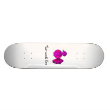 Pink peacock cute skate deck