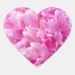 Pink peony wedding or bridal shower heart envelope stickers