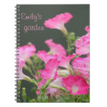 pink petunias garden notebook