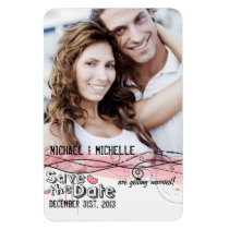 Pink Photo Template Save the Date magnets