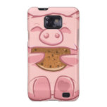 Pink pig eating cookie Samsung Galaxy S Case casemate cases