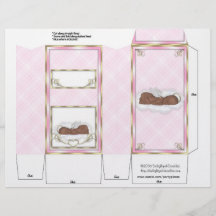 Pink Pinch Box Party Favours. African American Bab Flyers