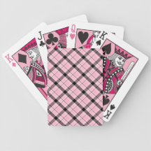 pink plaid Playing Cards