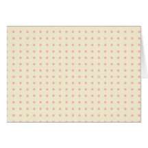 Pink polka dots on cream greeting card