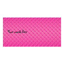 Pink polka dots on pink background custom photo card