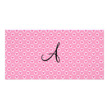 Pink polka dots pink hearts monogram photo card template