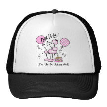 Pink Poodle Birthday Mesh Hats