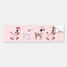 Pink Poodles On Parade Bumper Sticker