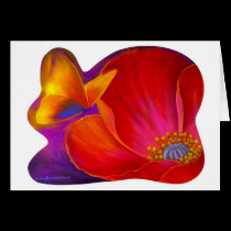 Pink Poppy Flower Butterfly - Multi cards