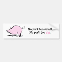 Pink Pork Pig Bumper Stickers