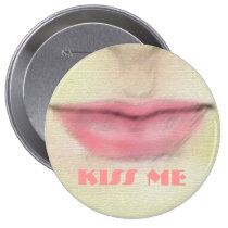 Pink Pout Kiss Me Button buttons