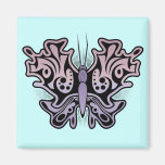 Pink Purple Abstract Tribal Butterfly Magnet