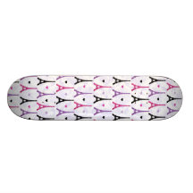 Pink & Purple Eiffel Tower pattern Custom Skate Board