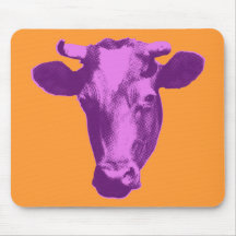 Pink & Purple Retro Cow Graphic Mousepads