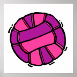 Pink & Purple Volleyball Posters