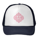 Pink Quatrefoil Monogram Trucker Hat