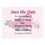 Pink Rambler Rose Save the Date Postcards