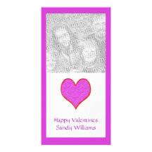 pink red heart picture card