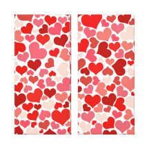 Pink Red Hearts Pattern Valentine's Day Love Gifts Canvas Print