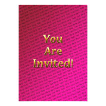 Pink repeating text invites