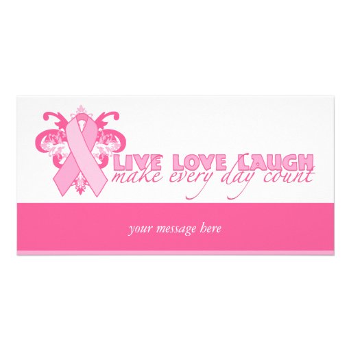 Pink Ribbons Every Day Custom Photo Card