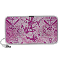 Pink Rockabilly Nautical anchor pattern. speakers