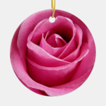 pink rose circle ornament