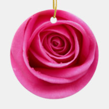 pink rose circle ornament