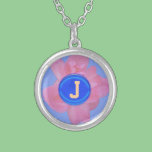 pink rose flower monogram necklace necklaces