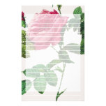 Pink  Rose flowers, Pierre Joseph Redouté Custom Stationery