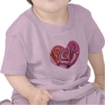 Pink Rose Heart Tee Shirts