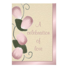 Pink Rose Petals Customisable Wedding Invitation