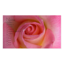 Pink Rose See Back Business Cards