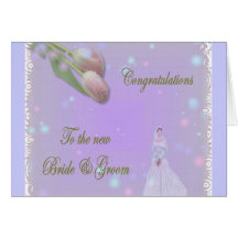 Pink Rose Wedding Card
