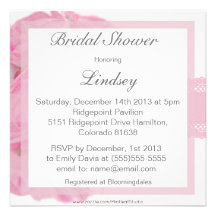 Pink Roses and Lace Bridal Shower Invitation